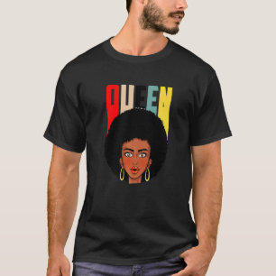 African American Woman Queen Retro Style Afro Hair T-Shirt