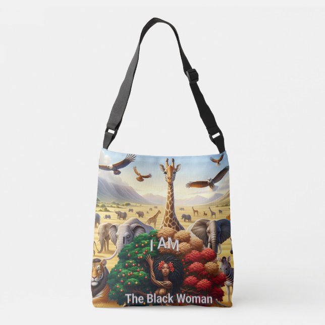  African American Woman Quote :I am the Seed  Crossbody Bag (Back)