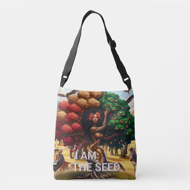  African American Woman Stylish Crossbody-The Seed Crossbody Bag (Back)