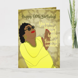 African American Woman Trendy 60th Birthday Card