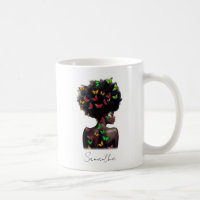 African American Woman with Butterfly-Filled Afro 