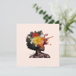African-American Woman with Floral Afro Hair (2)