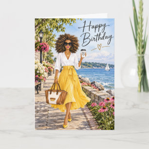 African American Woman's Birthday Card