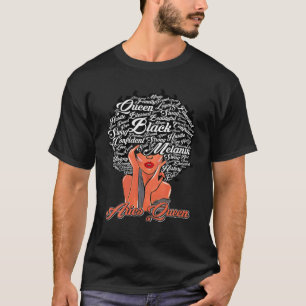 African American Women Aries Queen Birthday March T-Shirt
