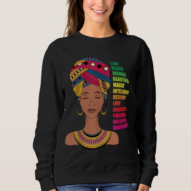 African American Women BHM Melanin Black History M Sweatshirt (Front)