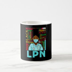 African American Women Black Lpn Nurse Black Histo Coffee Mug