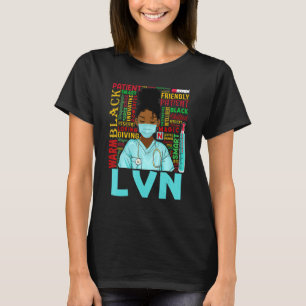 African American Women Black Lvn Nurse Black Histo T-Shirt