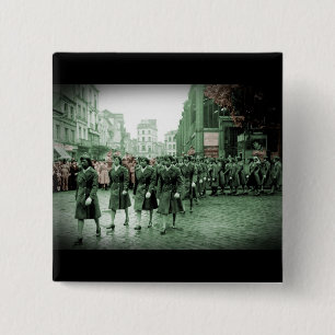 African American Women Marching 15 Cm Square Badge