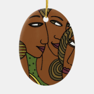 African American women sister friends Ceramic Tree Decoration