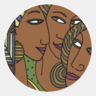 African American women sister friends Classic Round Sticker
