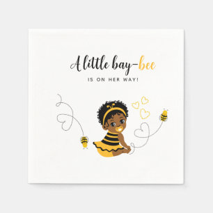 African-American Yellow Black Bee Baby Shower  Napkin
