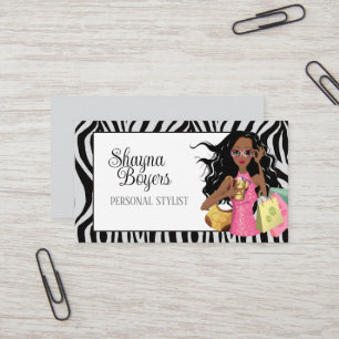 African American Zebra Print Business Card