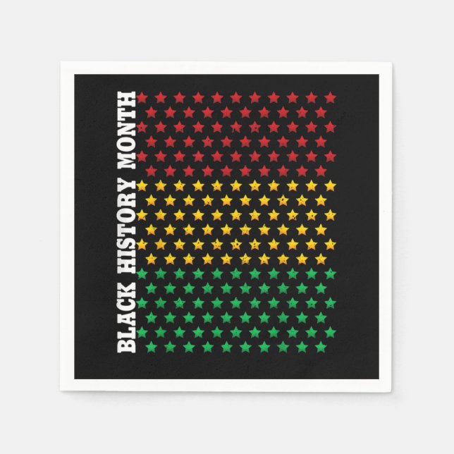 African Americans Black History Month Gifts Black Napkin (Front)