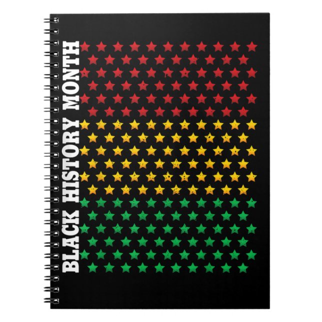 African Americans Black History Month Gifts Black Notebook (Front)