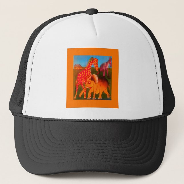 African Animal Art Print Trucker Hat (Front)