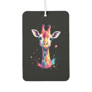 African animal art The colorful giraffe for funny Car Air Freshener
