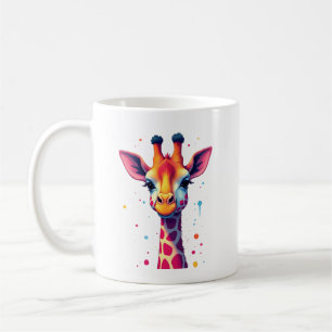 African animal art The colorful giraffe for funny Coffee Mug