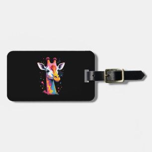 African animal art The colorful giraffe for funny Luggage Tag