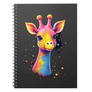 African animal art The colorful giraffe for funny  Notebook