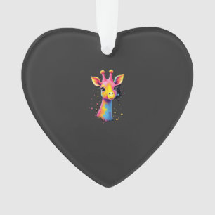 African animal art The colorful giraffe for funny Ornament