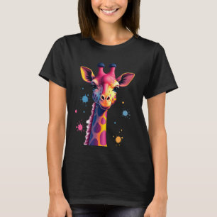 African animal art The colorful giraffe for funny T-Shirt
