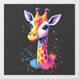 African animal art The colourful giraffe for funny