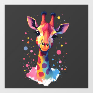 African animal art The colourful giraffe for funny