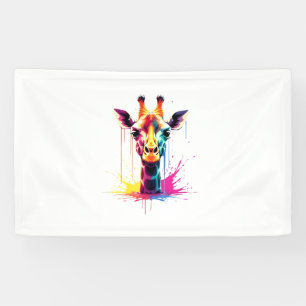 African animal art The colourful giraffe for funny Banner
