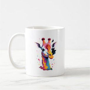 African animal art The colourful giraffe for funny Coffee Mug