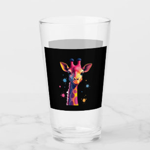 African animal art The colourful giraffe for funny Glass