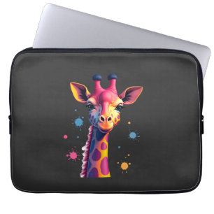 African animal art The colourful giraffe for funny Laptop Sleeve