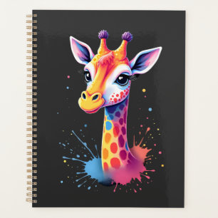 African animal art The colourful giraffe for funny Planner