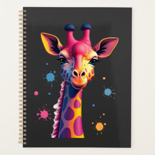 African animal art The colourful giraffe for funny Planner