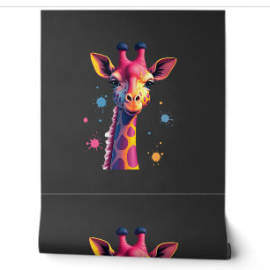 African animal art The colourful giraffe for funny Wallpaper