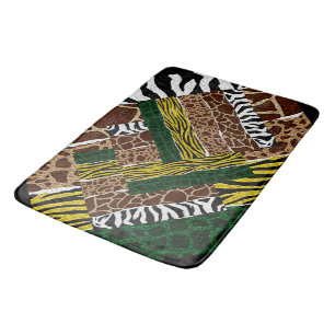 African Animal Pattern Bath Mat