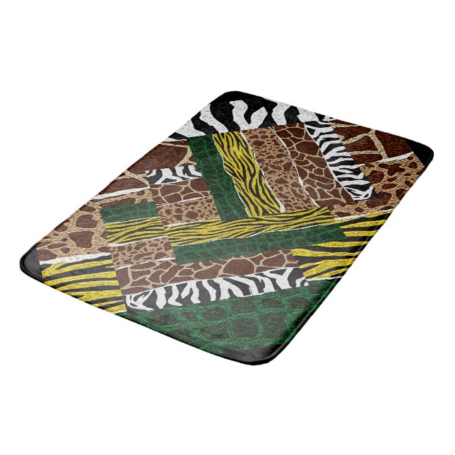 African Animal Pattern Bath Mat (Angled)