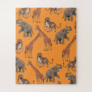 African Animal Pattern Jigsaw Puzzle