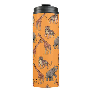 African Animal Pattern Thermal Tumbler