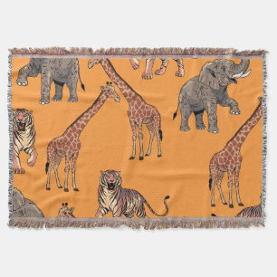 African Animal Pattern Throw Blanket