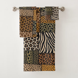 African Animal Print Patchwork Design Towel Set