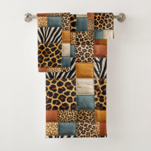 African Animal Print Patchwork Design Towel Set