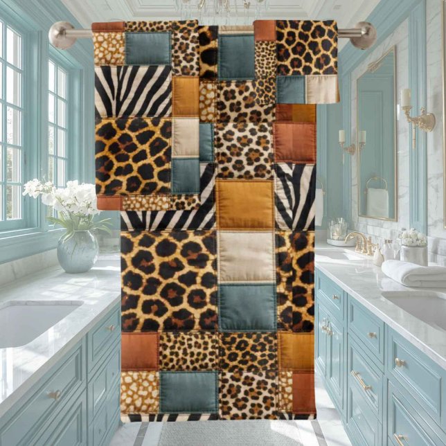 African Animal Print Patchwork Design Towel Set (Creator Uploaded)