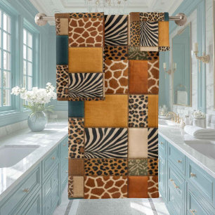 African Animal Print Patchwork Design Towel Set