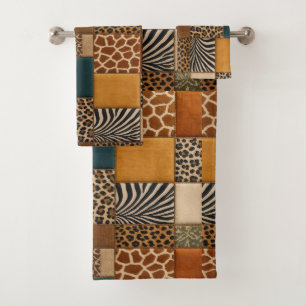African Animal Print Patchwork Design Towel Set