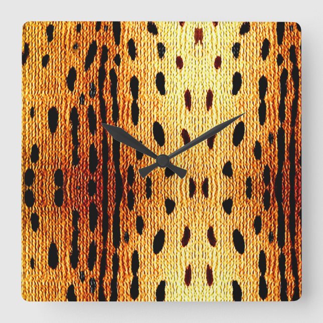 African Animal Print  Square Wall Clock (Front)