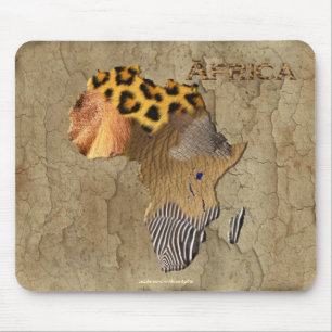 African Animal Texture Map of AFRICA Wildlife Mouse Pad