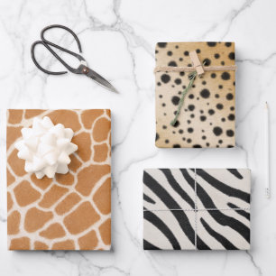 African Animals Collection Realistic Animal Print Wrapping Paper Sheet