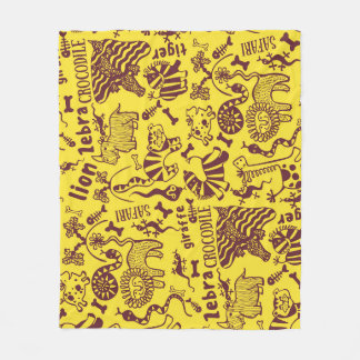 African Animals: Cultural Seamless Pattern. Fleece Blanket