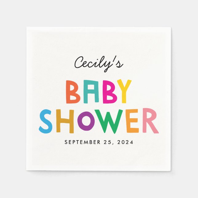 African Animals Customised Baby Shower Napkin (Front)