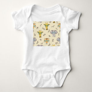 African Animals: Cute Seamless Pattern Baby Bodysuit